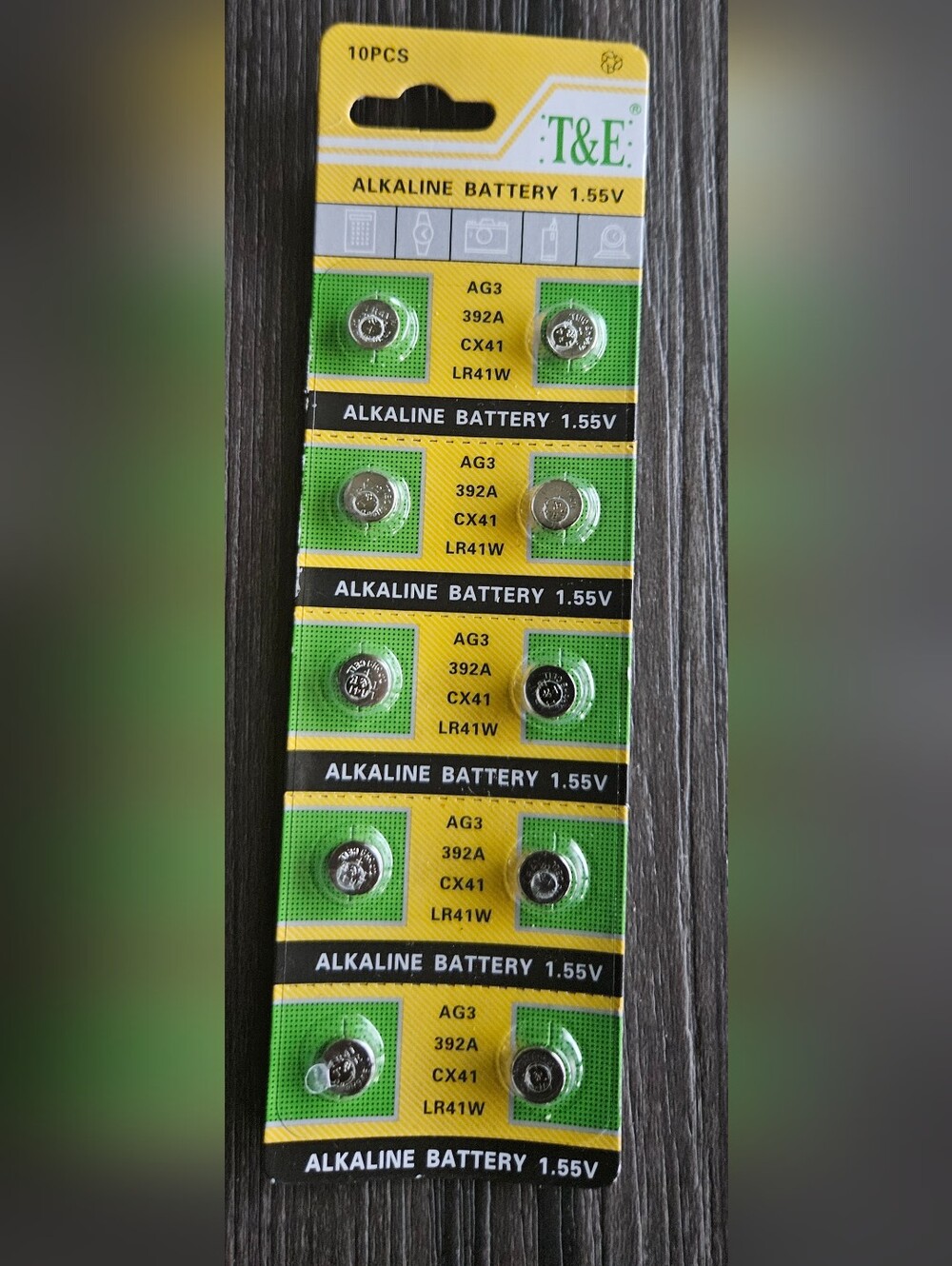 AG3 LR41 Button Cell Alkaline Batteries - Pack (Silver)